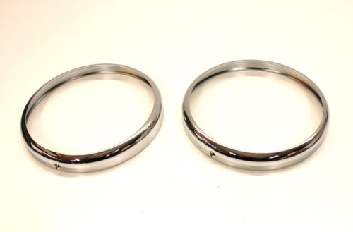 AUSTIN HEALEY FROGEYE SPRITE MK1 1958 - 1961 PAIR CHROME HEADLAMP RIMS