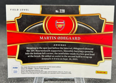 Martin Odegaard 2023-24 Panini Select FIFA Field Level Arsenal