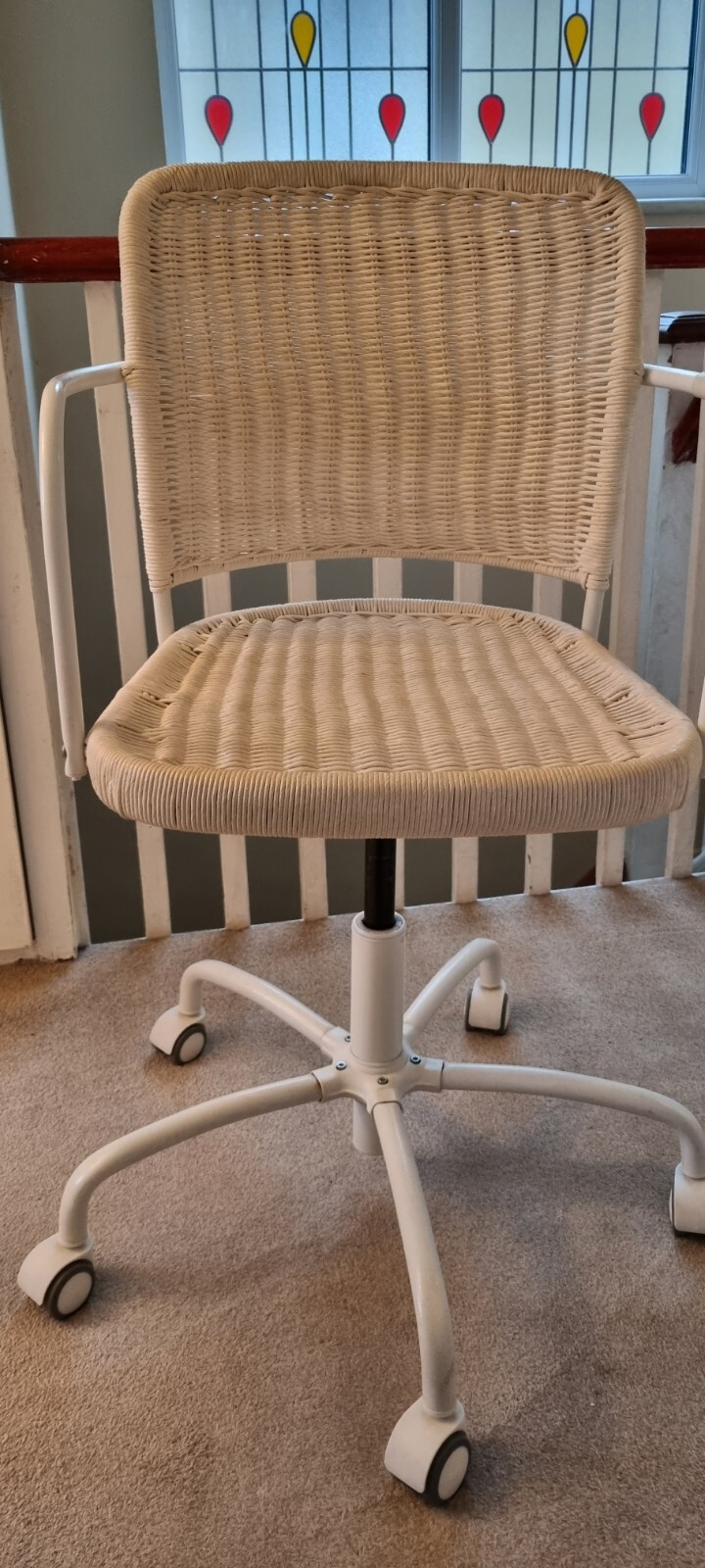 IKEA RATTAN Wicker Office Chair Natural Swivel Gregor Desk Chair