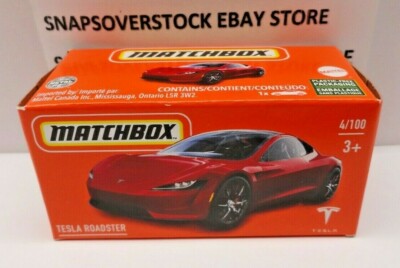 2021 MATCHBOX DARK RED TESLA ROADSTER, MBX BOXED POWER GRABS SERIES #4, VHTF