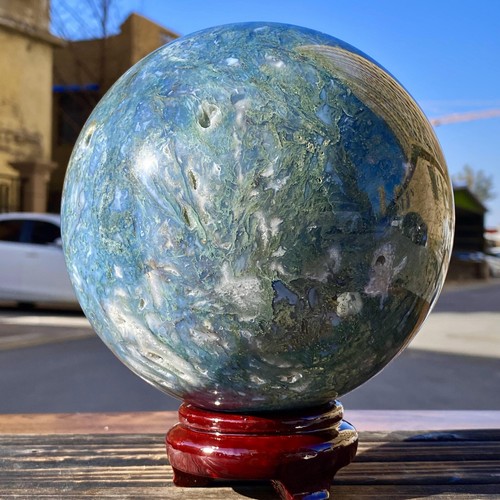 11.88LB Natural Water Grass Agate Crystal Ball Quartz Energy Ball - 第 1/15 張圖片