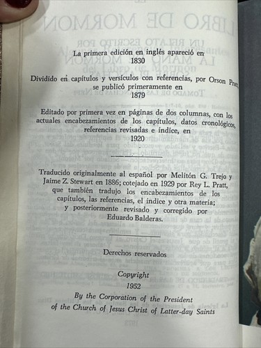 Ledergebunden 1952 Ausgabe Portugiesisches Buch Mormon HLT-Missionar - Bild 11 von 11