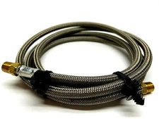 Stainless Steel Braided 6' Hose w/ 7/16" Dual Male Connector Fittings