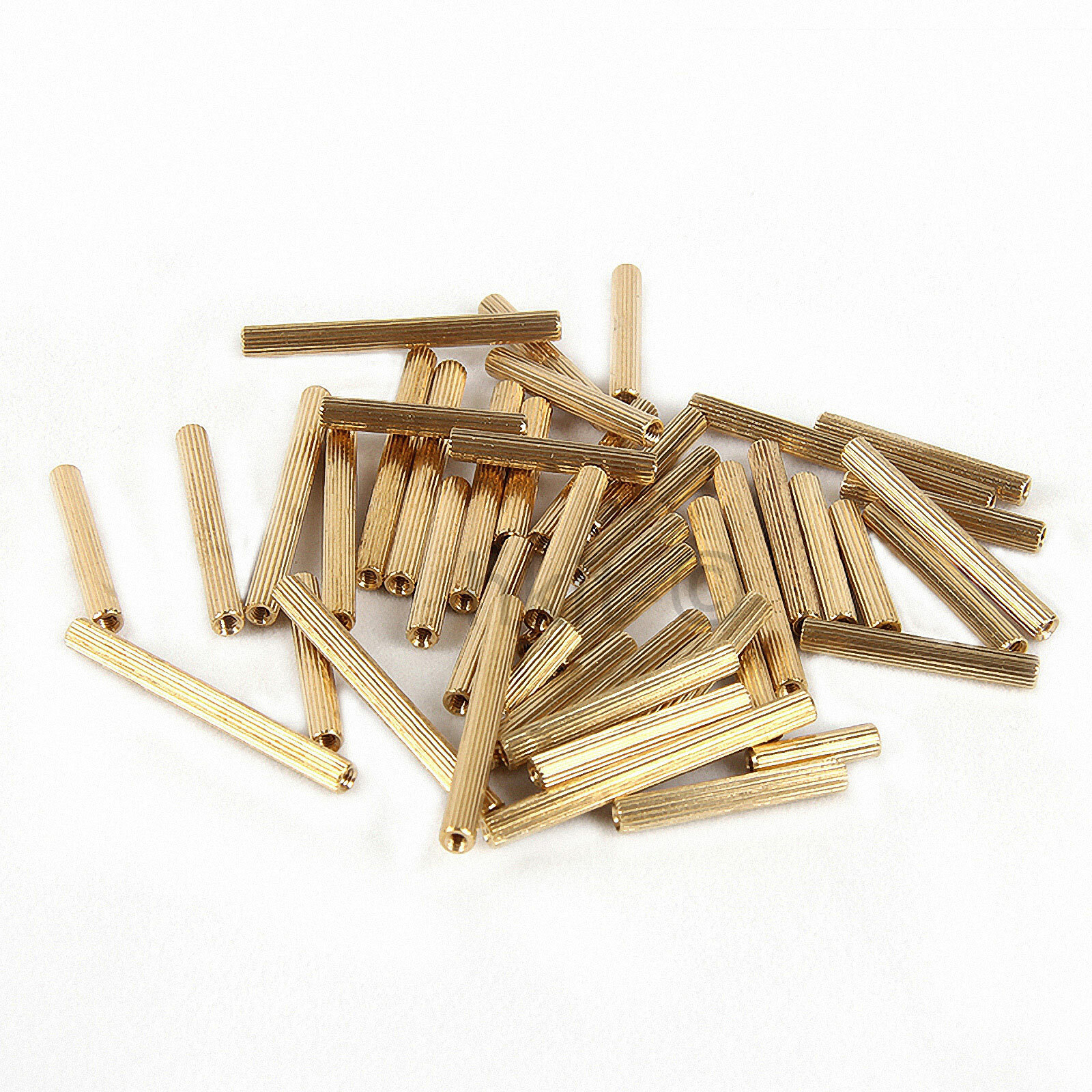 50 Stück M2 Abstandhalter Kupfer - Rändelschrauben Mit Muttern - 3-40mm Längen