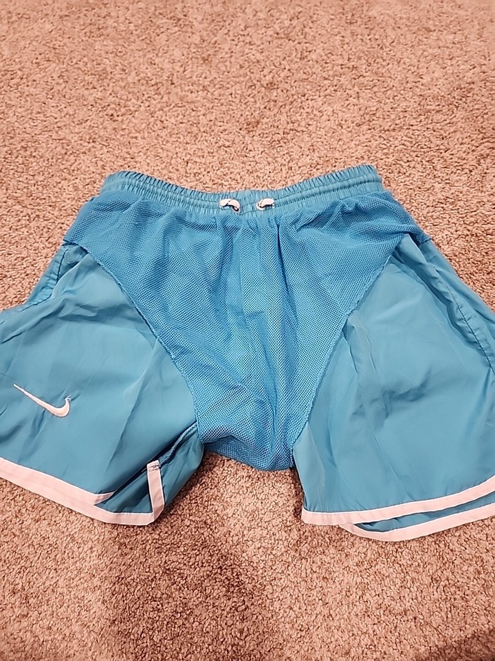 Nike Womens Medium Blue And White Athletic Shorts With Mesh Lining eBay