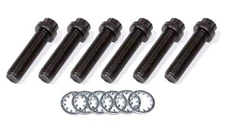 (6-Pack) Brinn 79142 Flywheel Bolt Kit Pro Black 7/16-20" 12-Point 0.925"