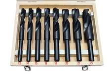 8pc Metric Silver Deming Reduced Shank Drill Bit Set Automotive Tools 13mm-25mm