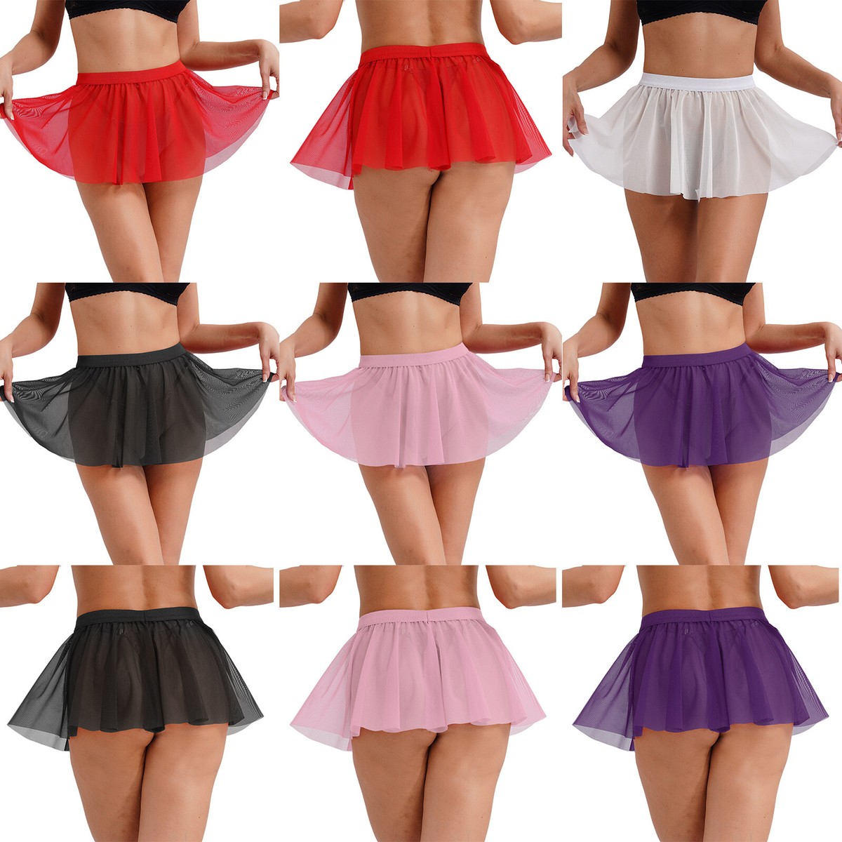 Women's Miniskirt Elastic Waistband Skirts Sexy Underskirt