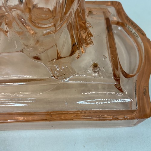 Antiker Jesus Christus Flammen Herz Kerzenhalter Presse Rosa Depression Glas - Bild 10 von 16