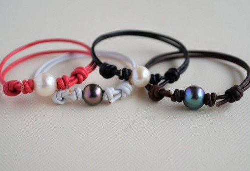Unisex Kids Bracelet Pearl Leather Bracelet Adjustable Bracelet for Kids Yevga - Picture 8 of 10