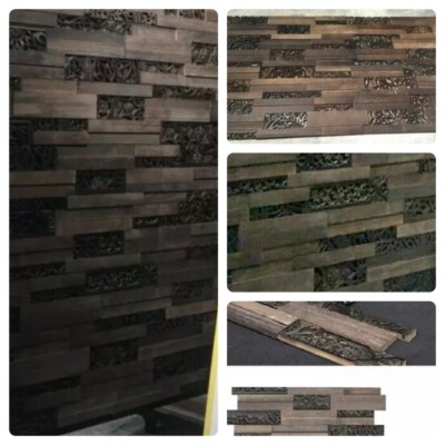 3D HOLZ Wandpaneele exklusive dekorative Funktion Innenraum METALL Schnitzerei braun