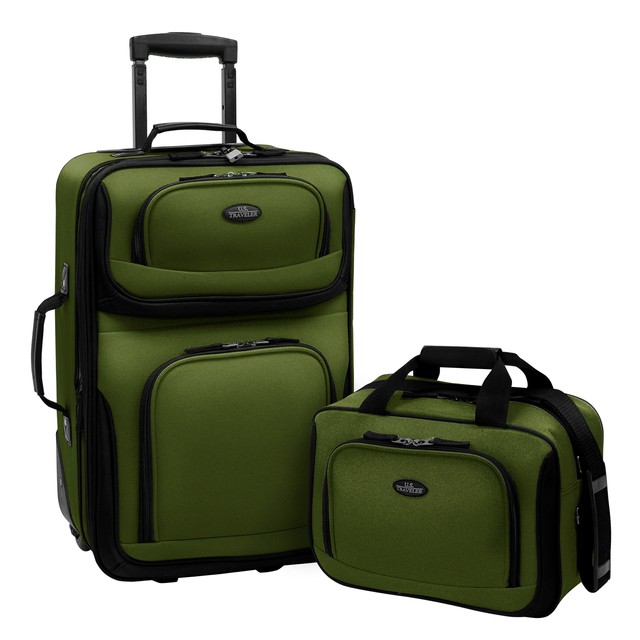 green suitcase set