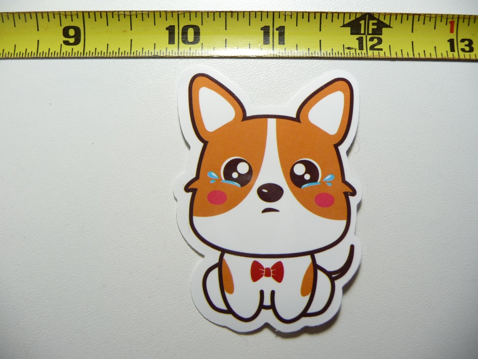 Cute Corgi Puppy Crying Decal Sticker for Laptop Pet Lovers