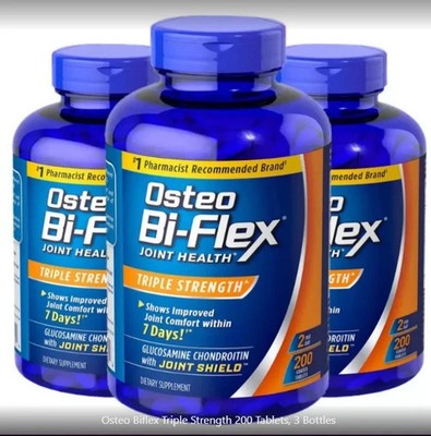 3 Pack Osteo Bi-Flex Triple Strength Dietary Supplement 200 Tablets - Exp 2028