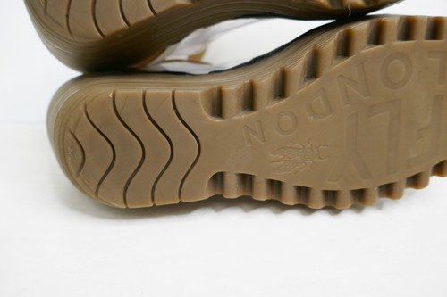 FLY,LONDON YODA PERF MUSTARD TAN+WHITE LEATHER/LEATHER LINED WEDGE SANDALS UK 4 - Picture 12 of 15