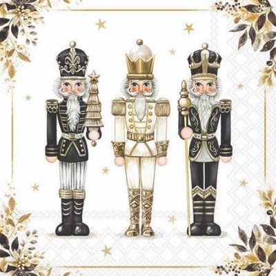 Weihnachten Servietten 25x25 cm 3-lagig 20 Stück Royal nutcrackers FSC Mix  Nuss
