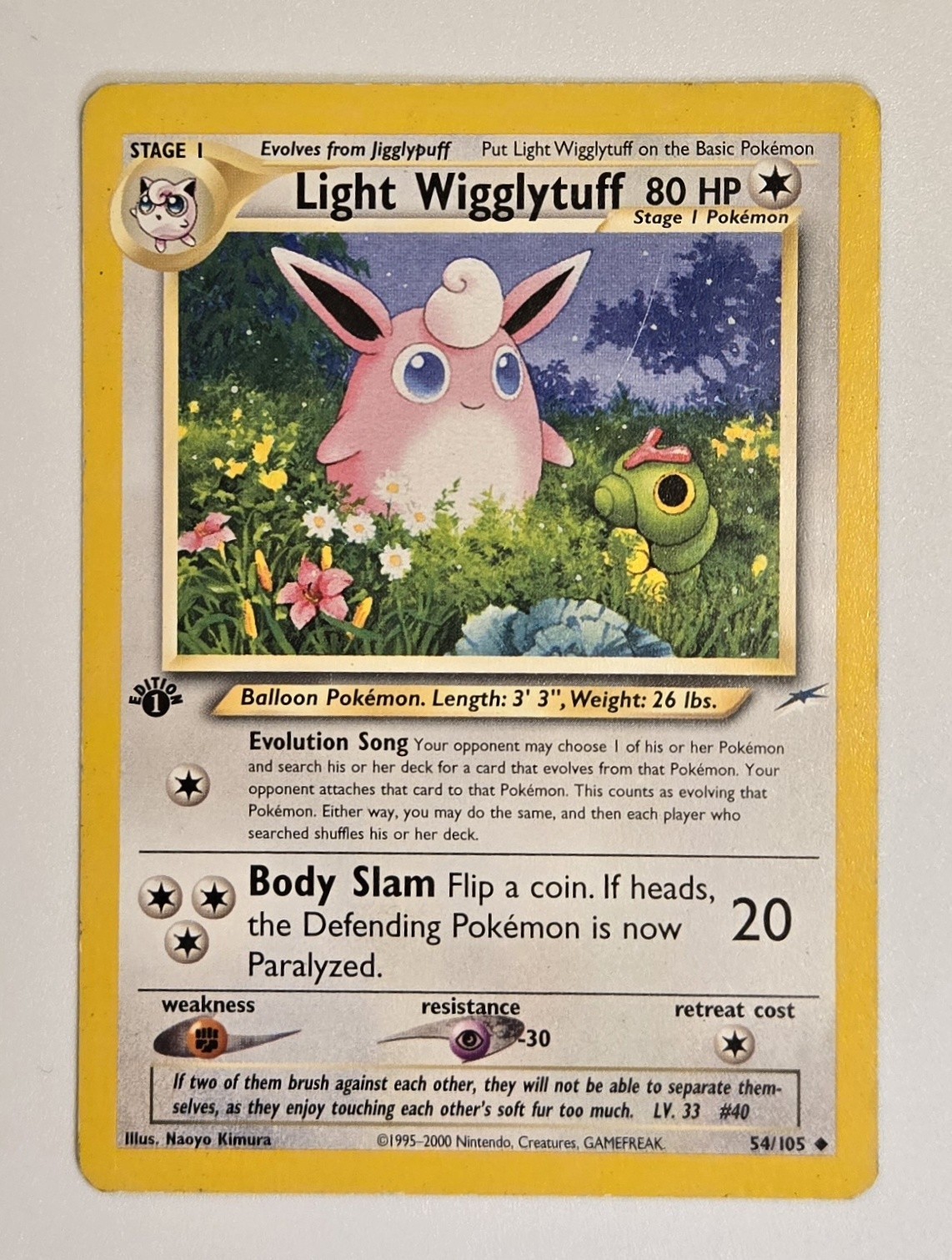 Pokemon Neo Destiny 1st Edition Light Wigglytuff Card 54/105 Regular