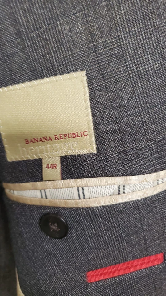 Traje de lana de tres piezas Banana Republic Vitale Barberis Canonico 44R chaleco COMO NUEVO Foto 4 de 4