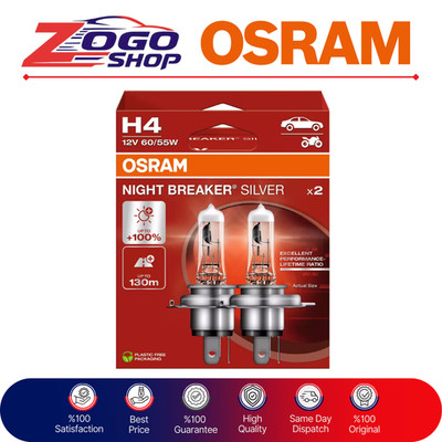 OSRAM NIGHT BREAKER SILVER H4 64193NBS- Halogen headlight lamp ( x2 )