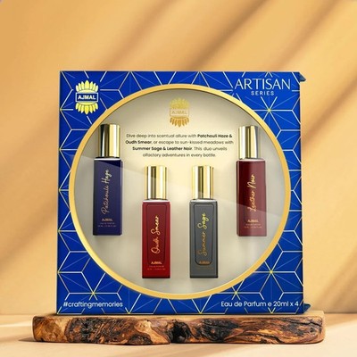 Ajmal Artisan Serie Unisex Parfum Geschenkset 4x20ml EDP Spray Luxus Arabisch Oud
