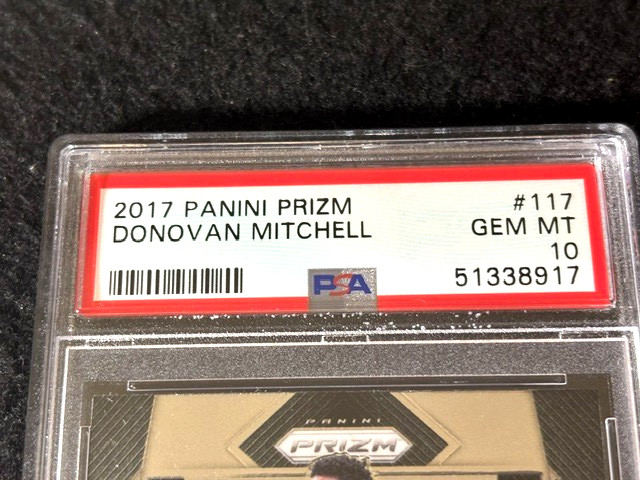 2017 Panini Prizm Donovan Mitchell Rookie #117 PSA 10 GEM MT Cleveland Cavaliers view 4
