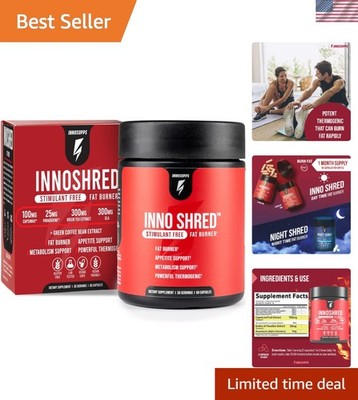 Inno Shred Stim Free Thermogenic Fat Burner for Men & Women - Appetite Suppre...