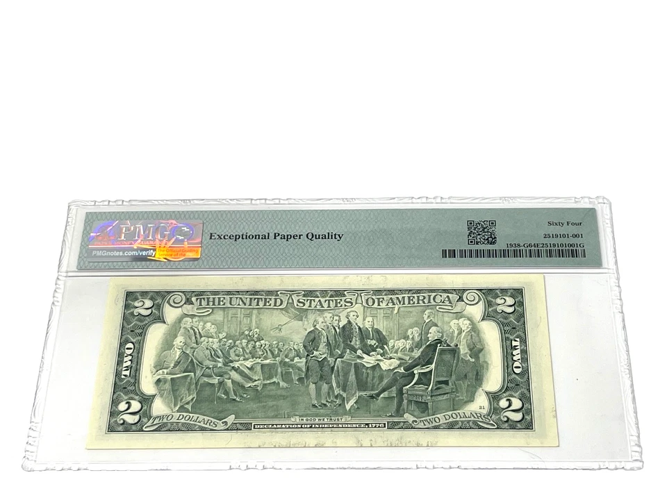 2003A $2 Two Dollars, FEDERAL RESERVE NOTE Chicago, 'PMG 64 Choice UNC' (#33) - Image 2 of 2