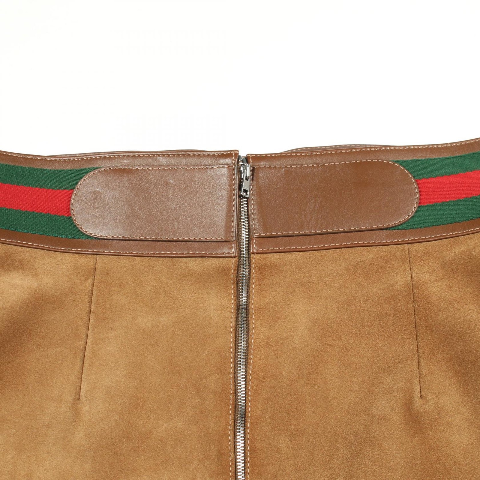 GUCCI Horsebit Sherry Line skirt 626888 Suede leather Brown Used Women size 44 thumbnail 6