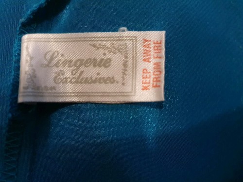 Vintage Avon Teal Blue Satin Full Length Slip Size 14-16 Shirt Tail Hem - Picture 13 of 21