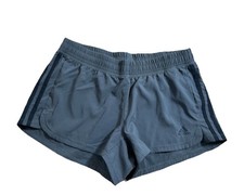 Adidas Womens Pacer 3 Stripes Woven Shorts Training Running Size Small Gray