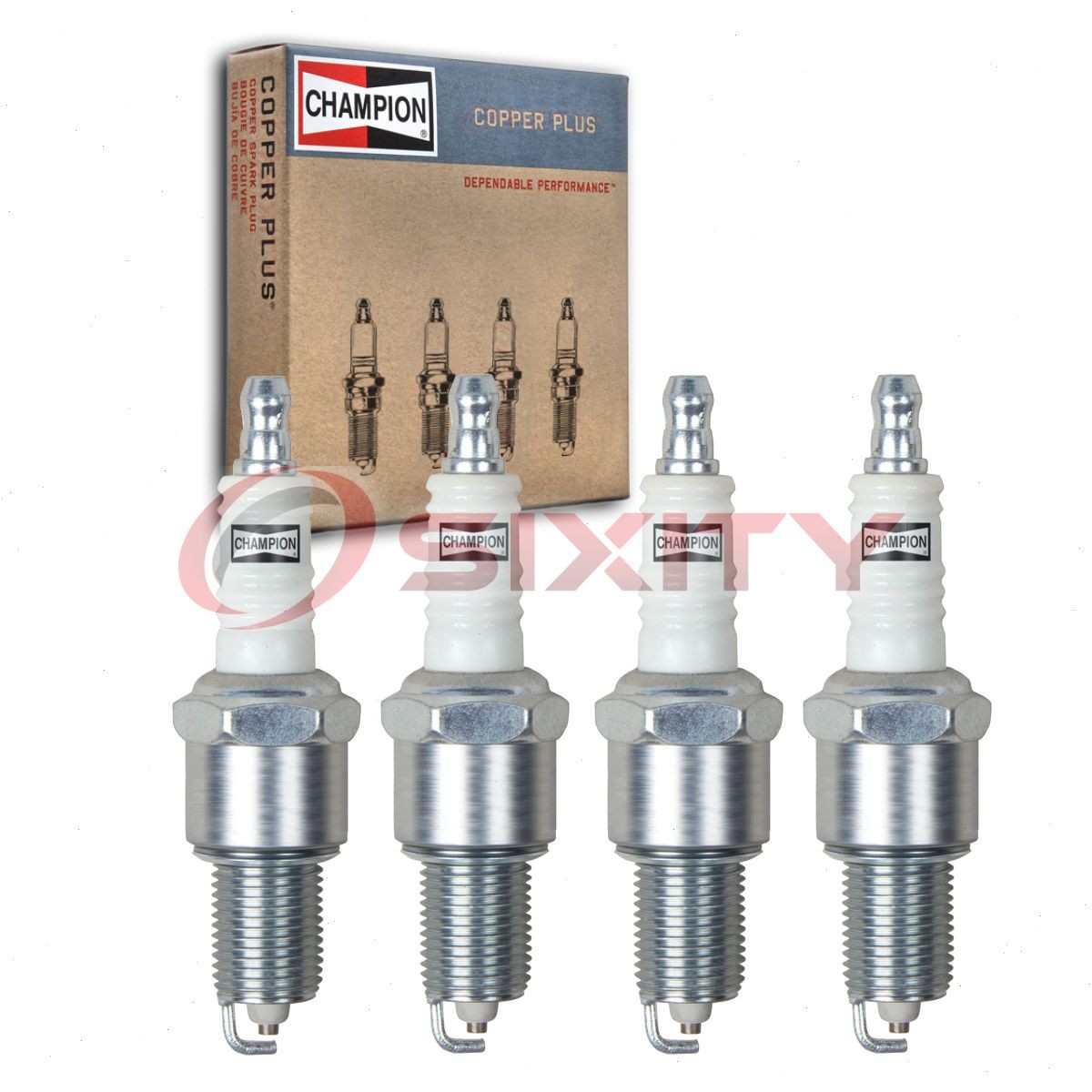 4 pc Champion Copper Plus Spark Plugs for 1986 Chrysler Laser 2.2L 2.5L L4 ta