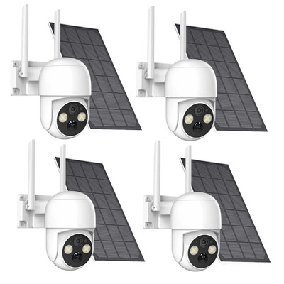 4Pk Solar Camera Outdoor Wireless Solar Security Camera System 4MP WiFi iP Cam
