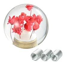 Flower Shifter Knob Round Car Gear Stick Head Unique Shift Handle Ball Fit Red