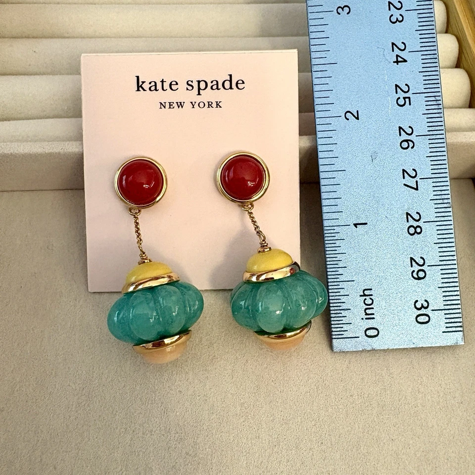 NUEVO Pendientes colgantes de piedra Kate Spade confección Foto 4 de 4