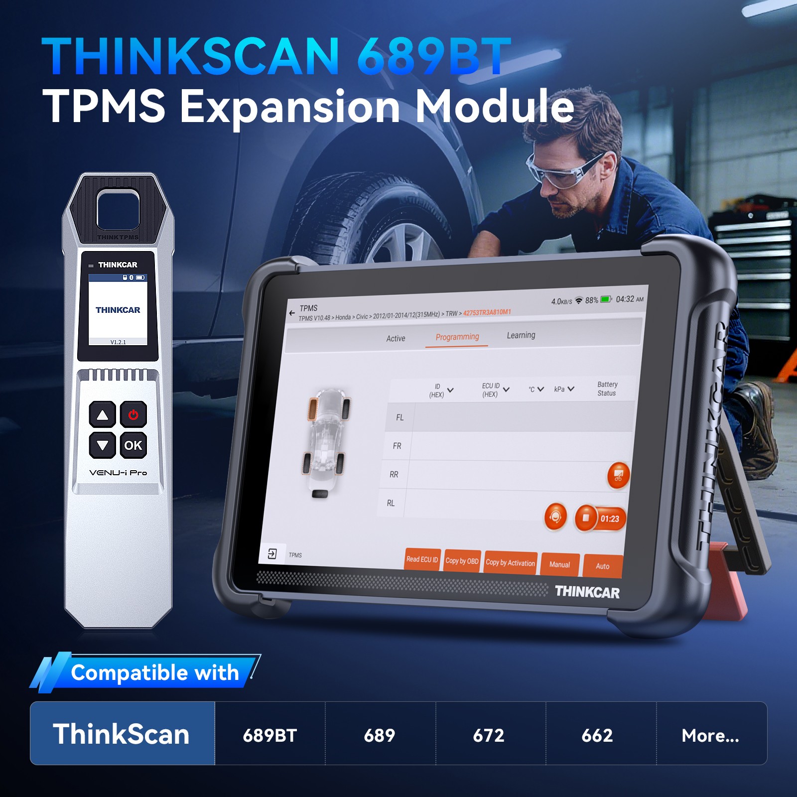 THINKCAR TPMS Tool Set VENU Ipro & VENU5 Tire Pressure Sensor programming USA