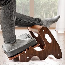 Foot Rest for Under Desk at Work- Adjustable Rocking Foot Stool with 3 Height Po