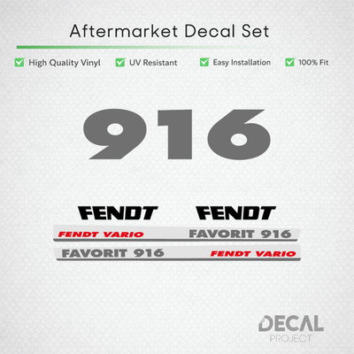 Fendt Favorit 916 Vario Decal Set - Early Gen 1 Restoration - Premium Vinyl Kit