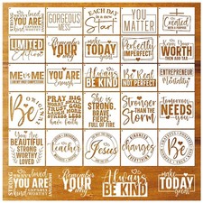 25Pcs Inspirational Word Stencils for Crafts Reusable Quotes Motivational