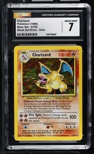 CGC 7 Charizard 4/102 Set Base Punto Nero Errore Holo Carta Pokemon