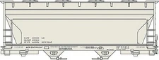 Accurail ACF 2-Bay Covered Hopper Data Only (gray) - HO Scale Model Train