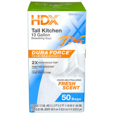 13 Gal. Reinforced Top Drawstring Fresh Scented Kitchen Trash Bags with 20 PCR