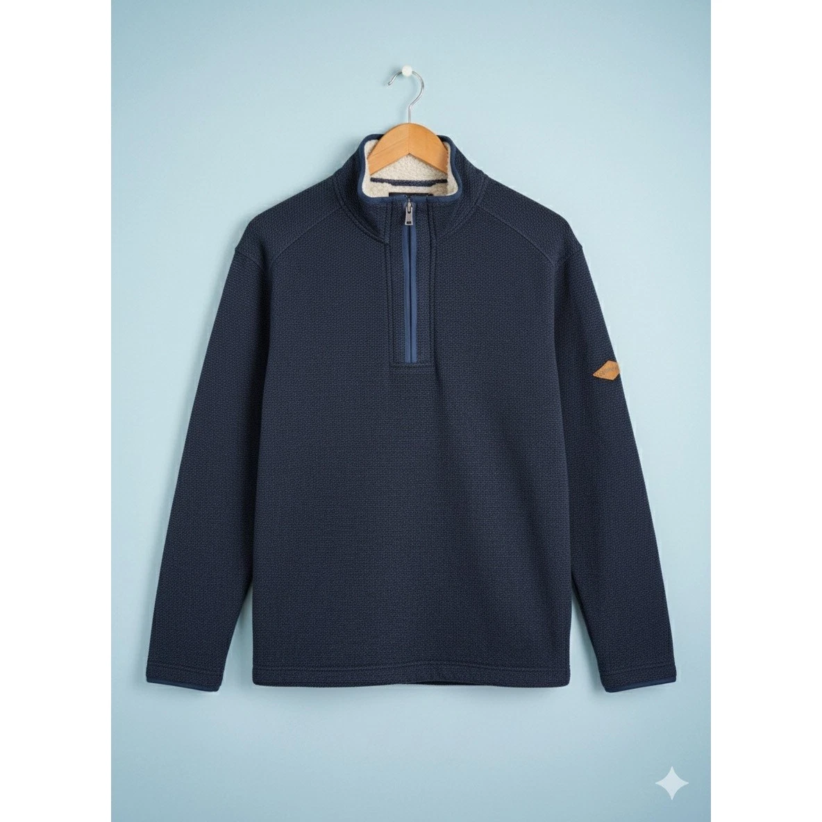 Orvis Men’s Blue Fleece Lined Quarter Zip Pullover Coat Jacket Medium M