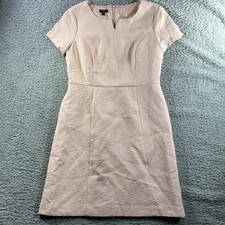 Talbots Petites 12P Shift Dress Womens Pink Textured Circular Pattern Workwear