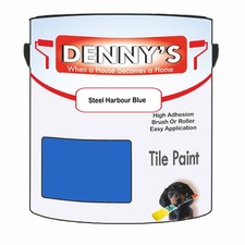 Dennys Tile Kitchen Tile Paint - Steel Harbour Blue