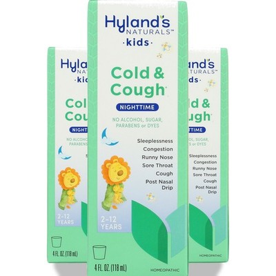 Hylands Naturals Kids Cold & Cough Nighttime Syrup 4 Fl Oz 3 Pack