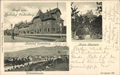 Postcard Witzenhausen an der Werra, station Eichenberg, ruin Hanstein - 11606057