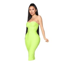 Fashion Nova lime green bandage dress woman’s XS new club sexy