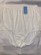 NWT Vintage Dixie Belle Size 12 100 Nylon Granny Panties White Lace Detail
