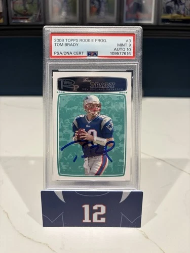 TOM BRADY 2008 TOPPS ROOKIE PROGRESSION PSA 9 ON CARD AUTO 10 INVEST GOAT HOF