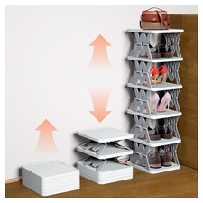 Shoe Rack, 6 Tier Shoe Shelf Without Assembly, Narrow Small Shoe Storage Spac...